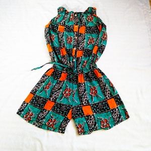 Batik Ajeng Teal Brown floral sleeveless R…